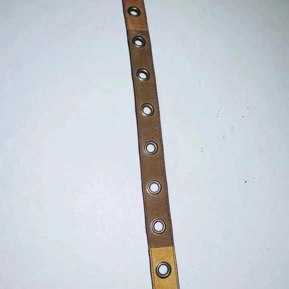 Vintage retro patchwork leather suede belt sz M fits up to 33" - Picture 2 of 5